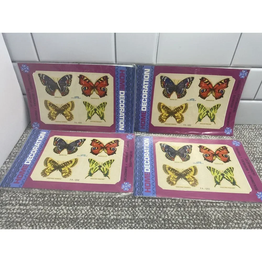Butterfly Decals Transfers Bathroom Walls Decorations Bedroom VTG HTF‎ Belgium